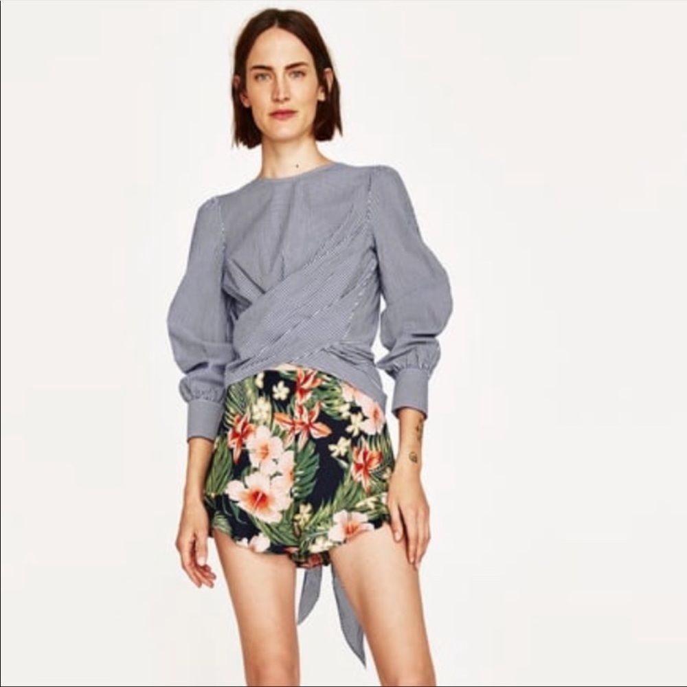 ZARA Wrap blouse with backless bow back